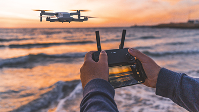 Person piloting a drone